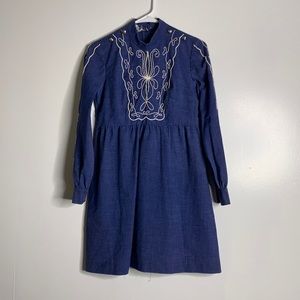 Vintage 60s Denim Babydoll Dress Act 1 NYC